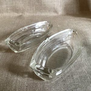 Vintage Clear Glass Boat Ashtray Pat# D-124322 JC583